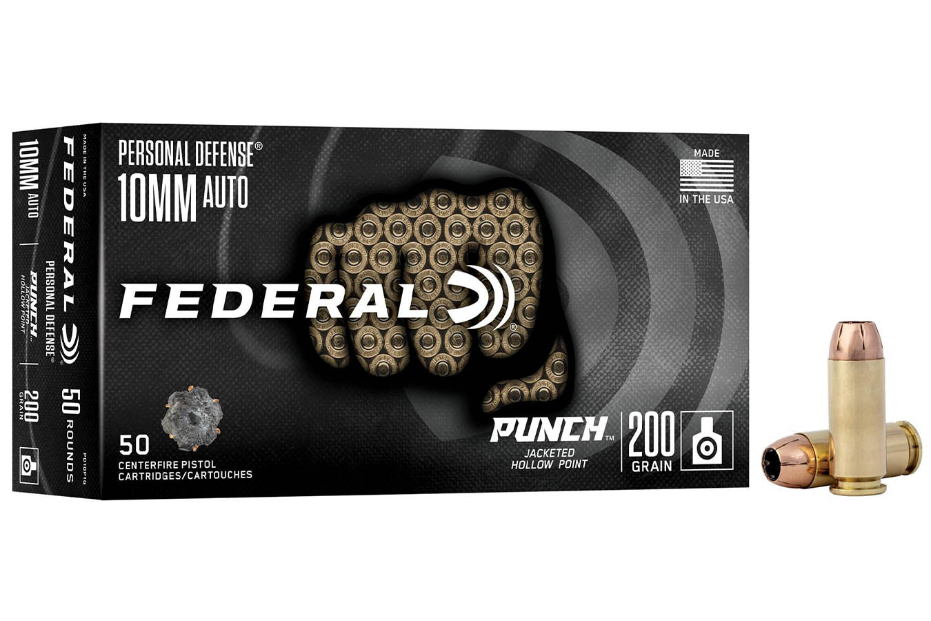 FEDERAL AMMUNITION 10mm 200gr JHP Punch Personal Defense 50/Box